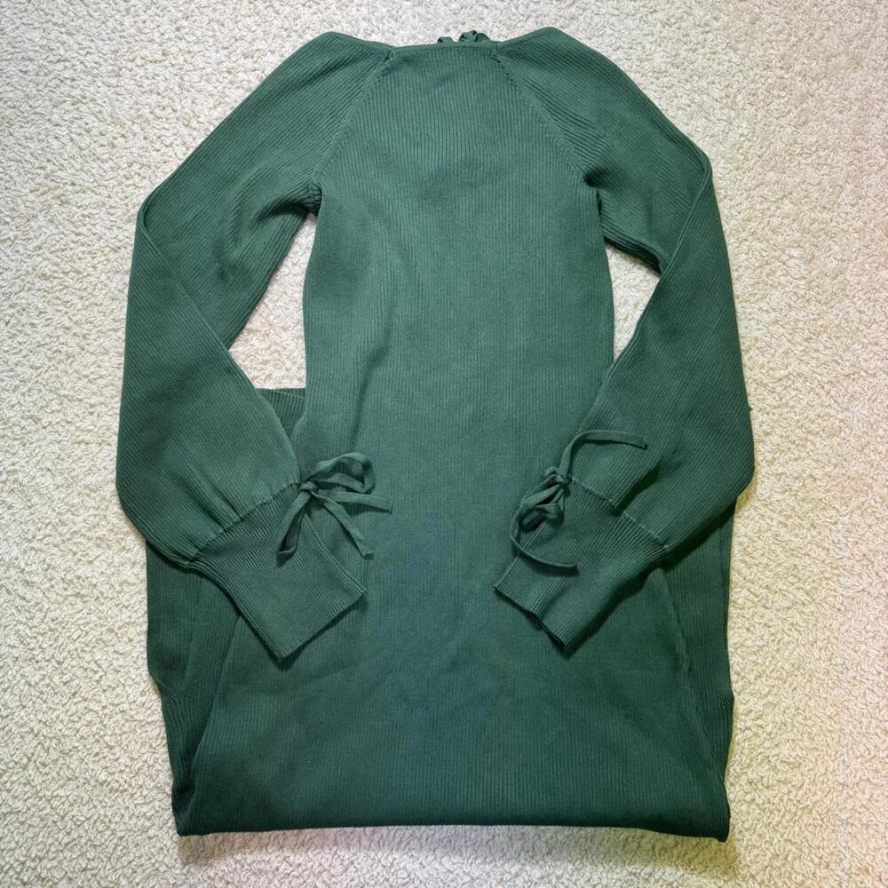 Free Assembly Tie Back Midi Sweater Dress Green XS NWT - Picture 9 of 9